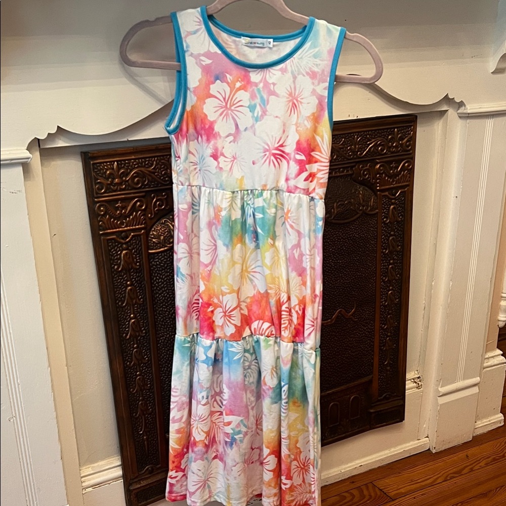 Girls tropical summer maxi dress